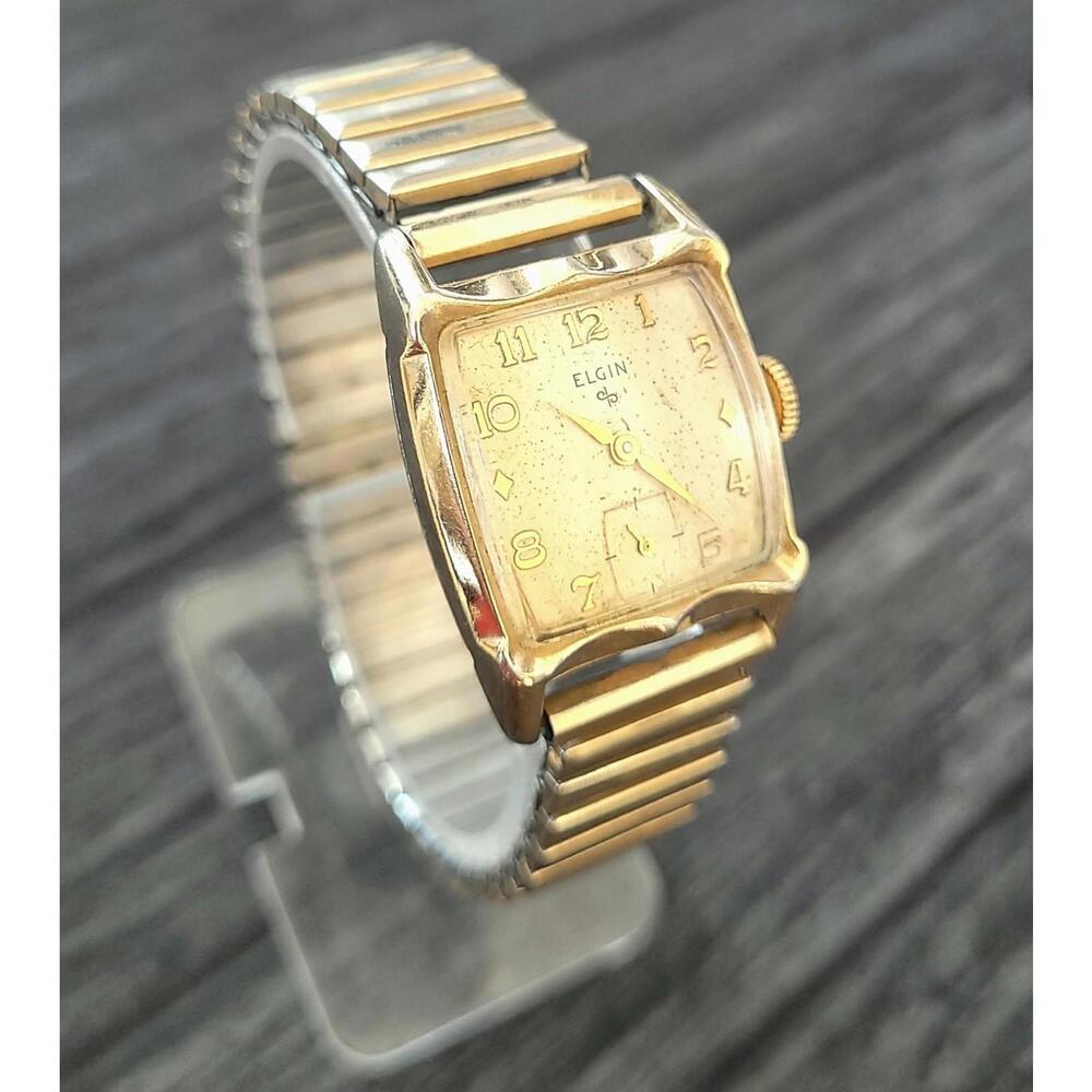 Rare Lord‎ Elgin Fancy Lug Mens Mechanical Watch 10K RGP 683